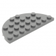 LEGO lapos elem félkör 4x8, sötétszürke (22888)